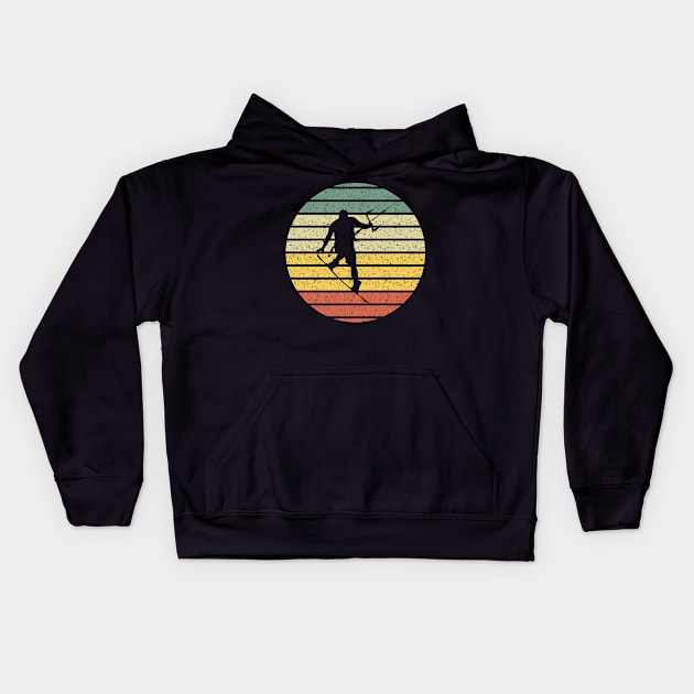 Kitesurfer Silhouette Vintage Kids Hoodie by Creastorm